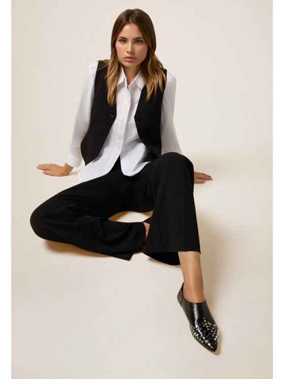 Oltre Oltre Pantaloni di tessuto P274J002362N033 Nero Baggy Fit