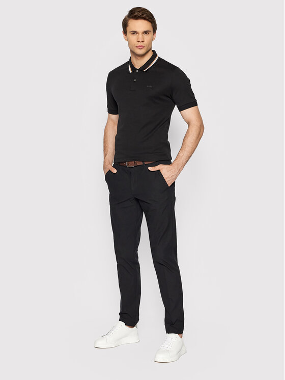BOSS Boss Polo Panrose 38 50469360 Melns Slim Fit