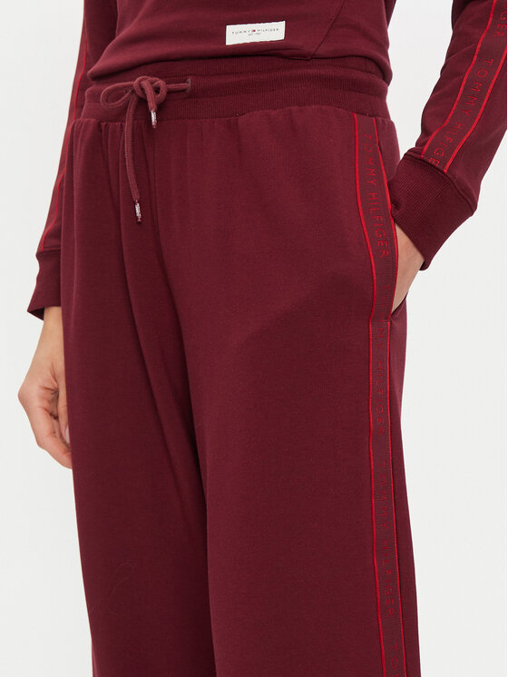 Tommy Hilfiger Tommy Hilfiger Spodnie dresowe UW0UW04771 Bordowy Relaxed Fit