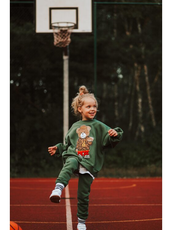 Bejbi Story Bejbi Story Bluza Snoop Teddy Zielony Oversize