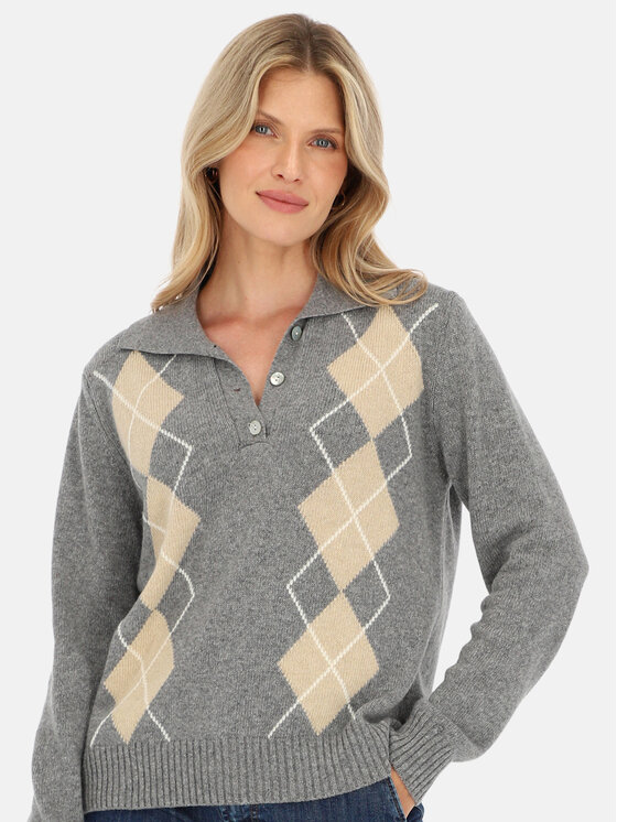 L’AF L’AF Sweter Den Szary Regular Fit