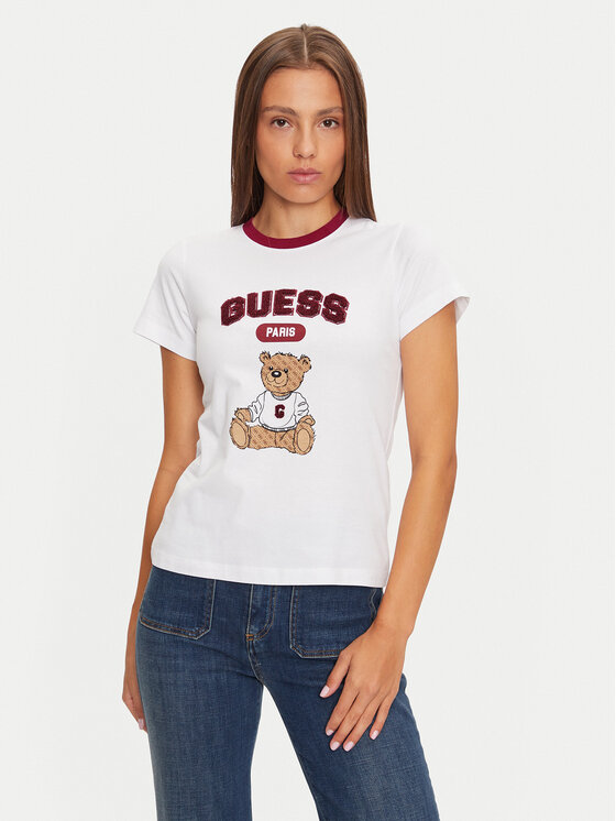 Guess T-shirt V4BI10 KA260 Bijela Regular Fit