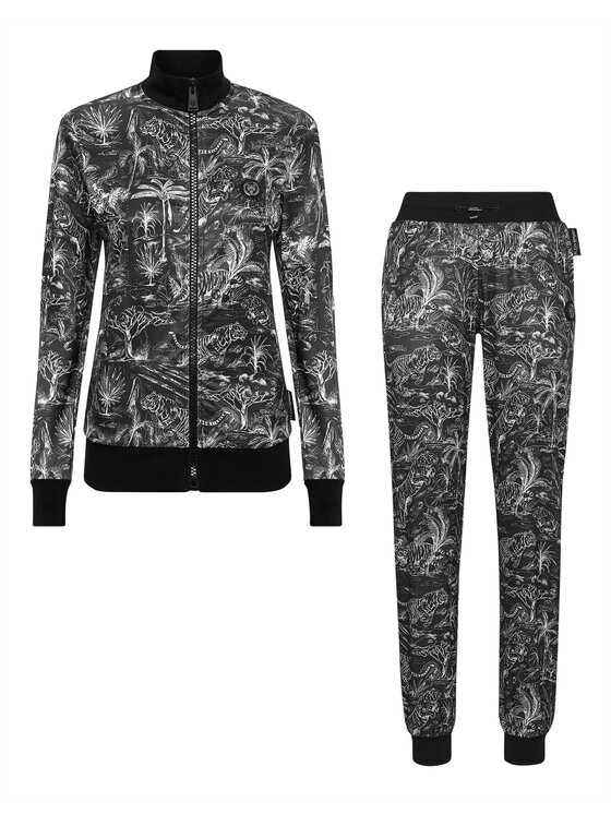 Plein Sport Plein Sport Komplet top i spodnie 14249 Czarny Regular Fit
