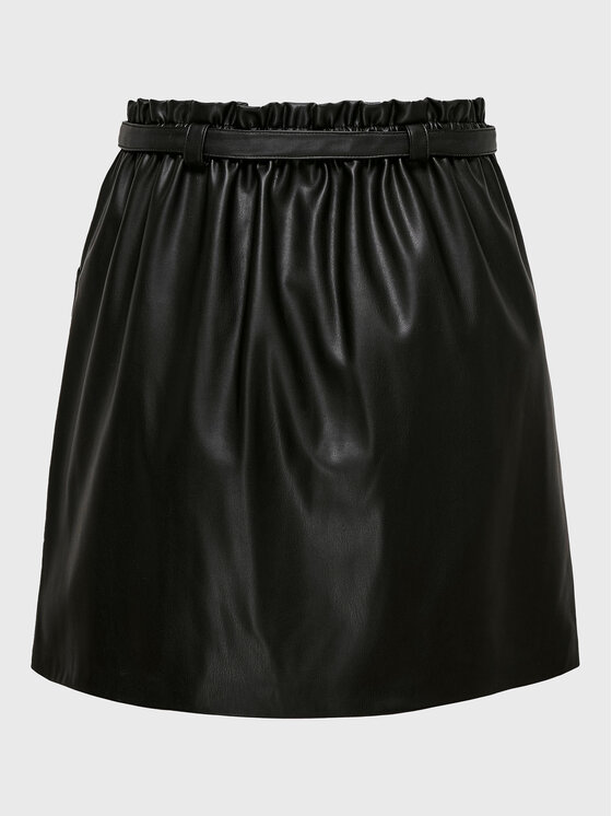 ONLY ONLY Sukně z imitace kůže Heidi 15229099 Černá Regular Fit