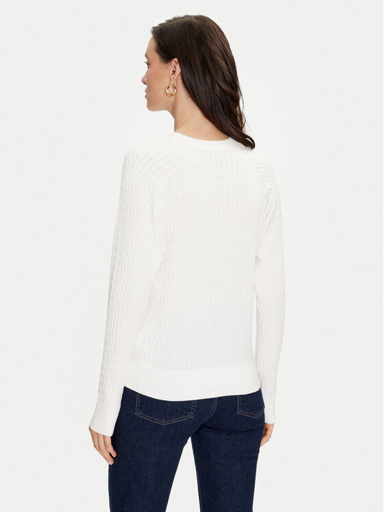 Tommy Hilfiger Tommy Hilfiger Sweter WW0WW41142 Biały Regular Fit