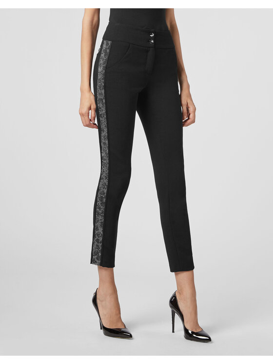PHILIPP PLEIN PHILIPP PLEIN Spodnie materiałowe 22047 Czarny Regular Fit