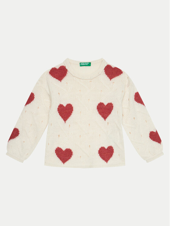United Colors Of Benetton United Colors Of Benetton Sveter 1076H102A Biela Regular Fit