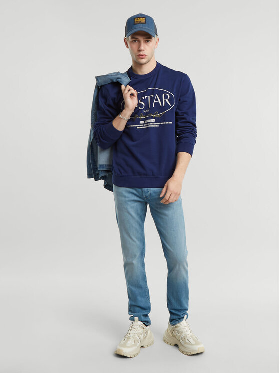 G-Star Raw G-Star Raw Bluza Circle D25100-D257 Niebieski Regular Fit