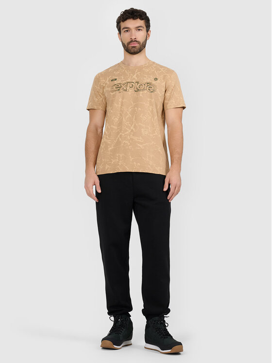 4F 4F T-Shirt MISSION READY Beżowy Regular Fit