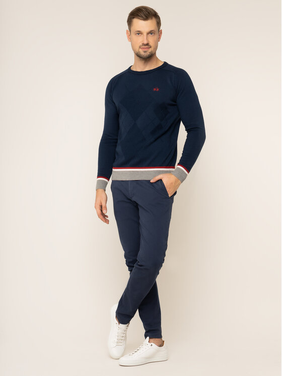 La Martina Maglione OMS021 YW025 Blu scuro Regular Fit • Modivo.it