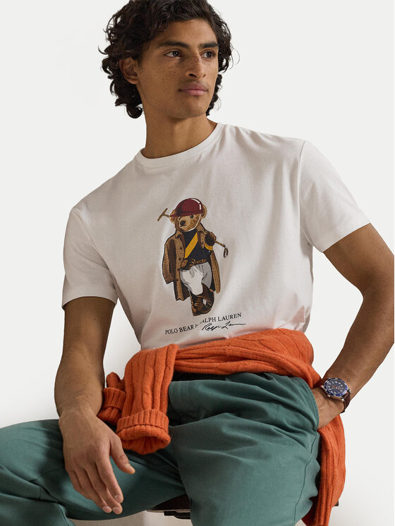 Polo Ralph Lauren Polo Ralph Lauren T-Shirt 710B16611001 Biały Slim Fit