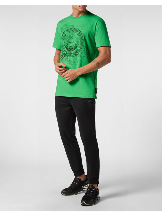 Plein Sport Plein Sport T-Shirt 8143 Zielony Regular Fit