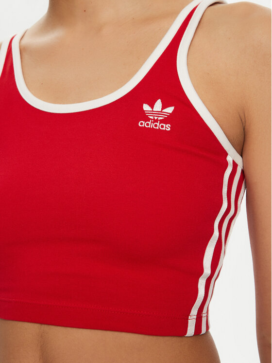adidas adidas Top adicolor 3-Stripes JD4615 Czerwony Slim Fit