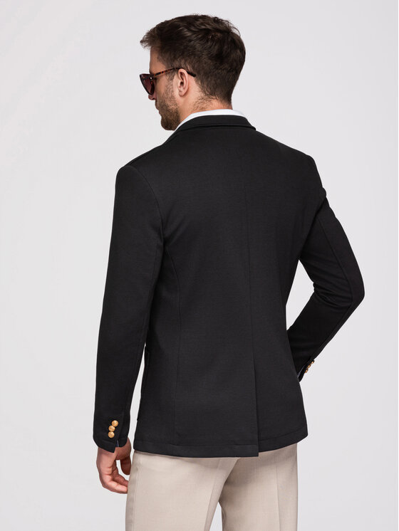Ombre Ombre Marynarka OM-BLZB-0166 Czarny Slim Fit