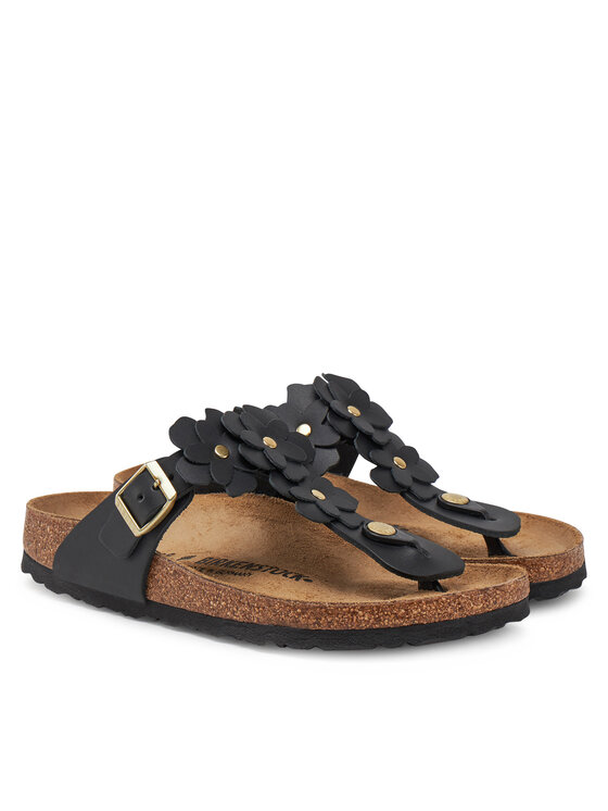 Birkenstock Birkenstock Japonki Gizeh Flowers 1026719 Czarny