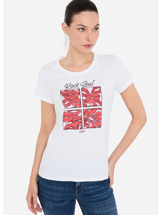 Liu Jo Liu Jo T-shirt UF5265JS923M9942 Bianco Regular Fit