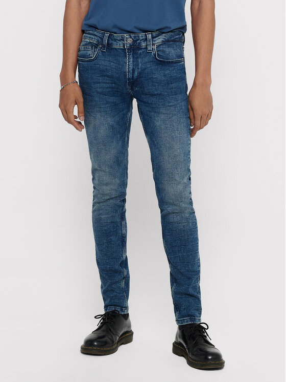 Only & Sons Jeans hlače Warp 22013620 Mornarsko modra Skinny Fit