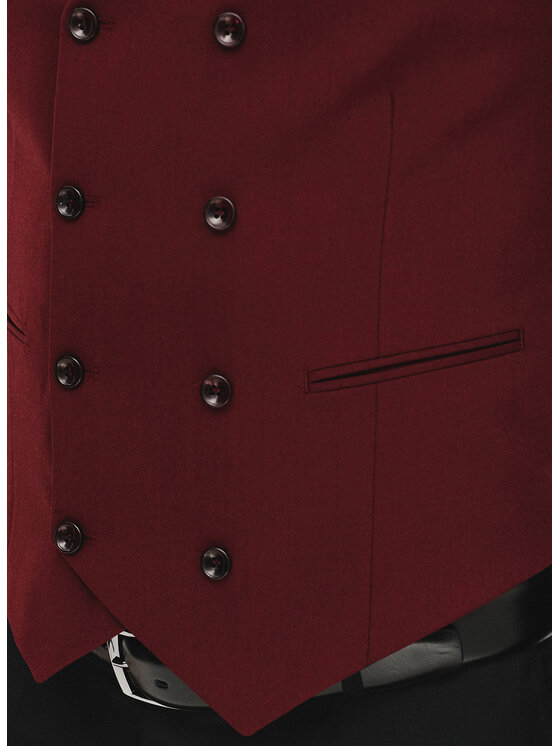 Pako Lorente Pako Lorente Kamizelka P25SF-8X-011 Bordowy Slim Fit