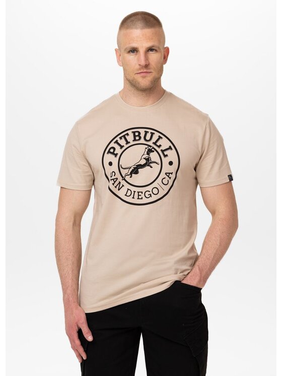 PITBULL PITBULL T-Shirt SAN DIEGO CA Beżowy Regular Fit