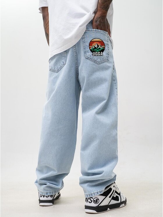 Jigga Wear Jigga Wear Jeansy Szerokie luźne bagy góry 130760 Niebieski jasny Baggy Fit
