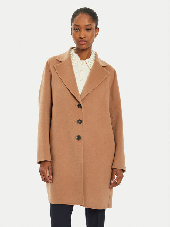 Marella Marella Cappotto di lana Won 2423016041 Marrone Regular Fit