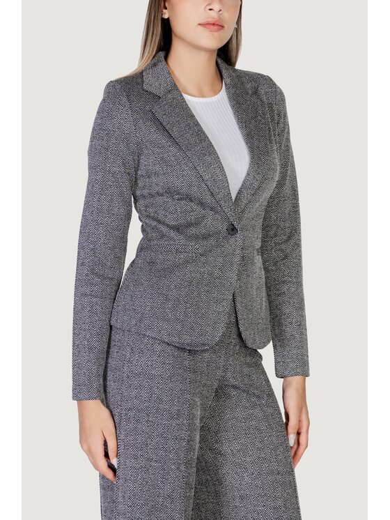 ICHI ICHI Σακάκι IHKATE JACQUARD BL4 Μαύρο Blazer Fit