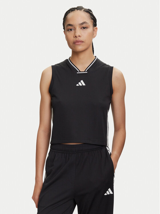 adidas adidas Blúz Tiro Cut 3-Stripes Mesh JG4115 Fekete Regular Fit