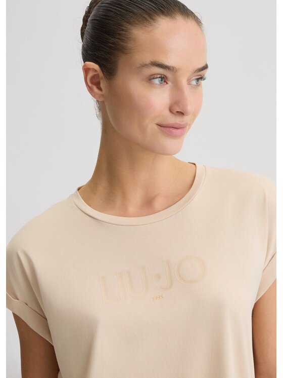 Liu Jo Liu Jo T-Shirt TA5181JS003M9181 Brązowy Regular Fit