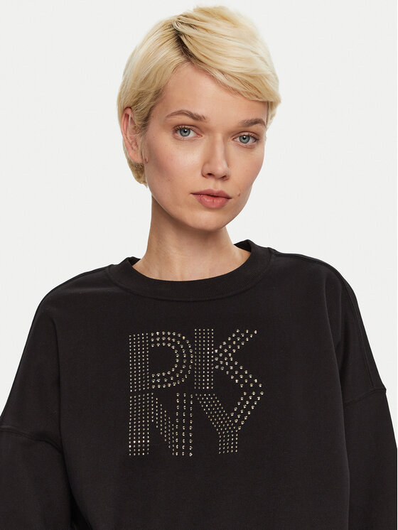 DKNY Sport DKNY Sport Majica dugih rukava DP4T9968 Crna Loose Fit