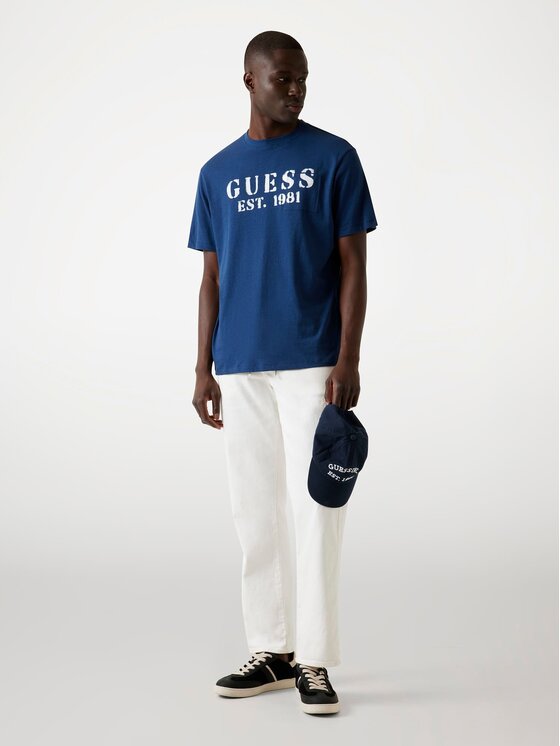 Guess Guess T-Shirt 176795 Modrá Classic Fit