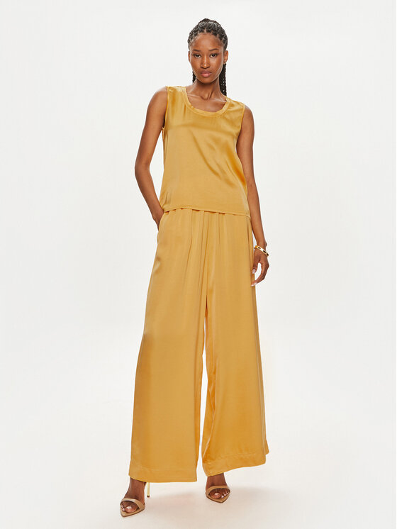 ViCOLO ViCOLO Spodnie palazzo TB0034 Żółty Relaxed Fit