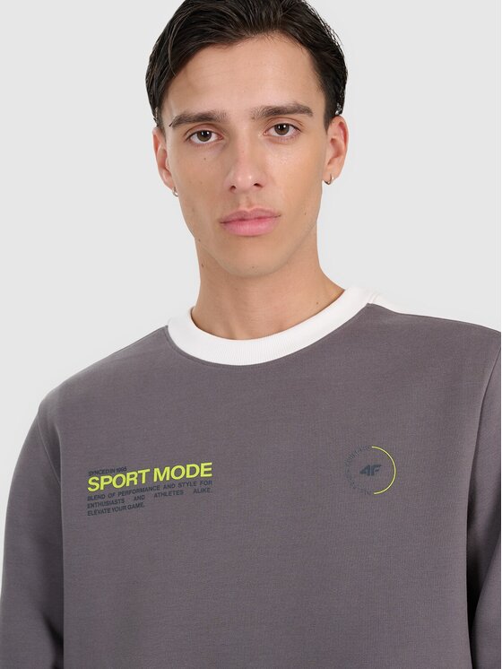 4F 4F Μπλούζα 4FRAW25TSWSM2457-23S Γκρι Regular Fit