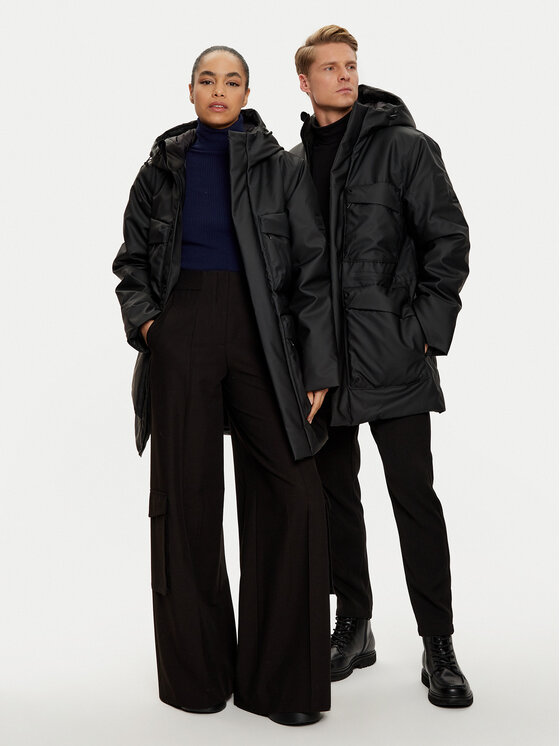 Rains Rains Kurtka zimowa Unisex Askim 15930 Czarny Regular Fit