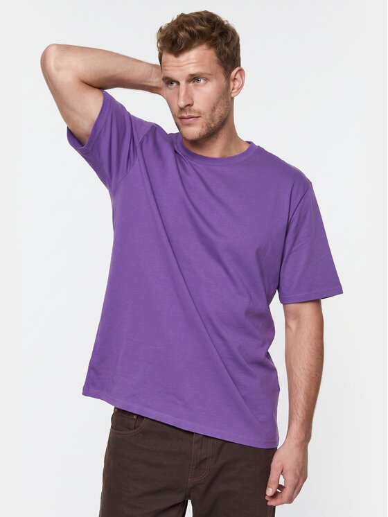 BASICLO BASICLO T-Shirt W-2031-1503 Fioletowy Oversize