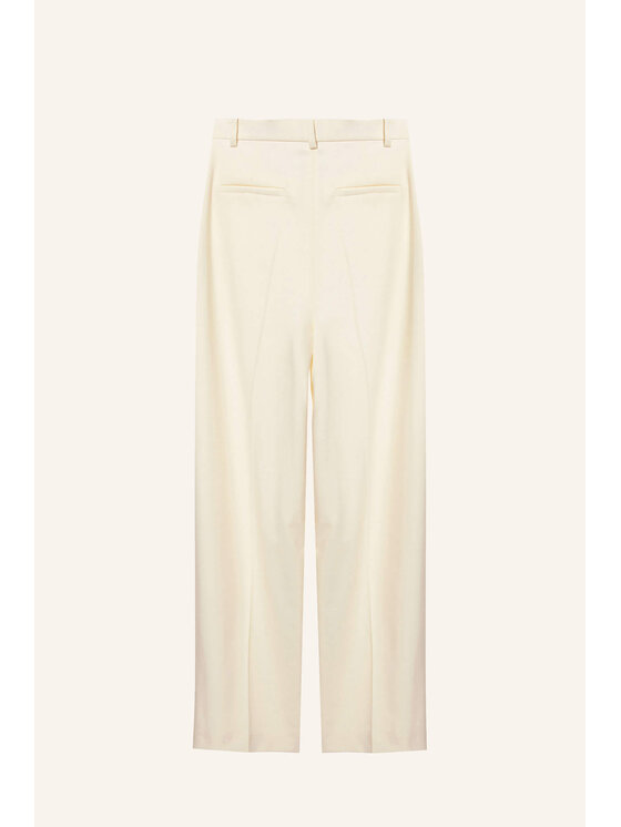Epuzer Epuzer Pantaloni di tessuto Loose wool Crema Loose Leg
