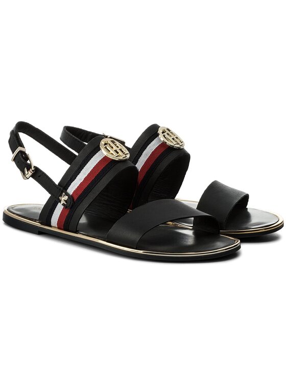 Tommy Hilfiger Sandales Corporate Ribbon Flat Sandal FW0FW02811 Bleu marine
