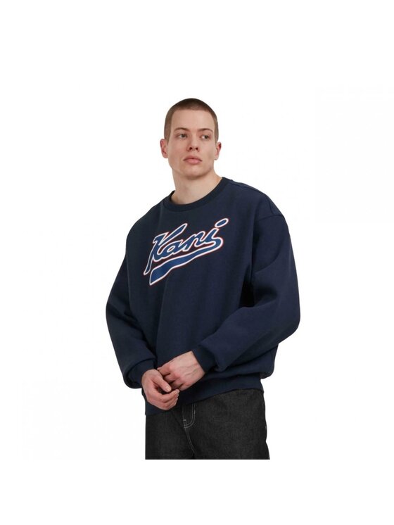 Karl Kani Karl Kani Felpa Varsity Print Os Crewneck Blu scuro Regular Fit