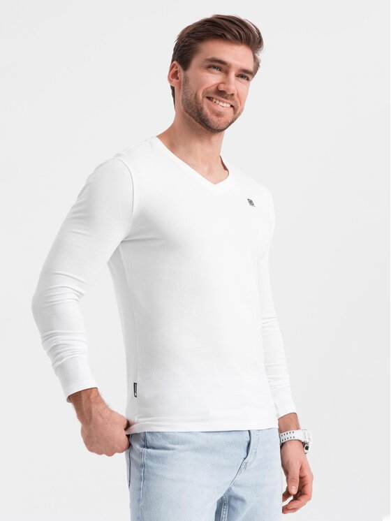 Ombre Ombre Komplet longsleeve Z103 Biały Regular Fit