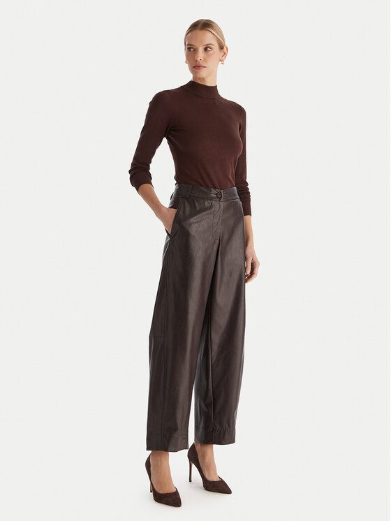 ACCESS FASHION ACCESS FASHION Pantaloni din imitație de piele 54-5132-188 Maro Regular Fit