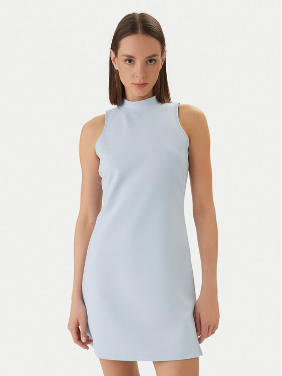 Calvin Klein Jeans Rochie de zi Interlock Mock LV047F260G Albastru Slim Fit