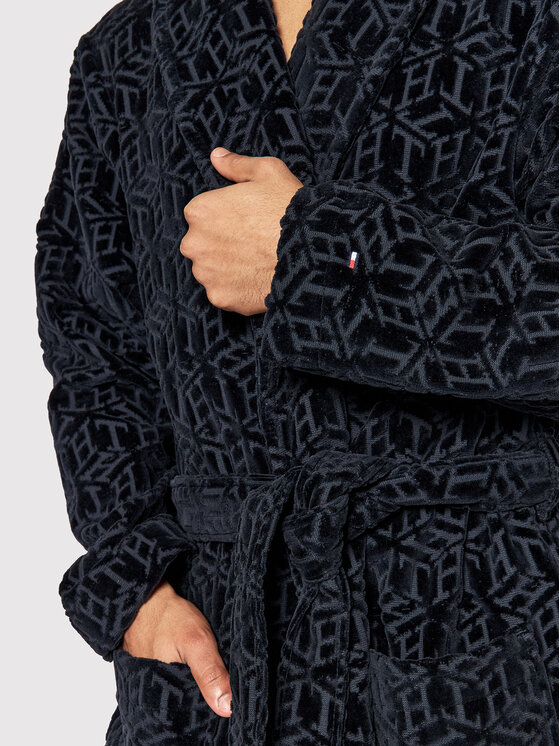 Tommy Hilfiger Tommy Hilfiger Халат Bathrobe Allover Logo UM0UM02540 Тъмносин