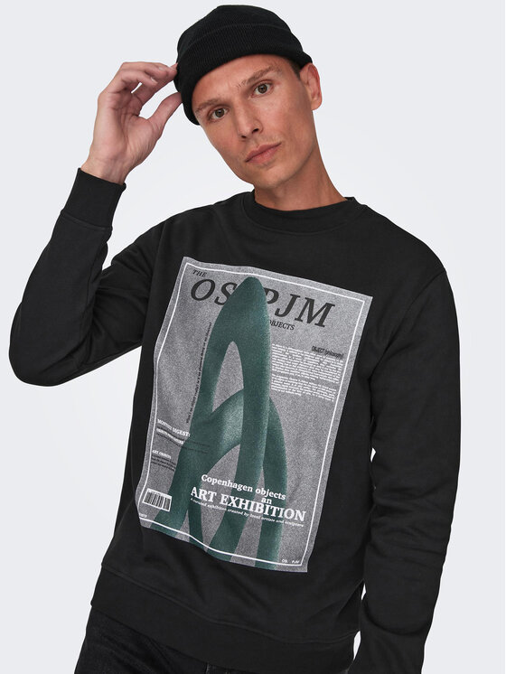 Only & Sons Only & Sons Bluza 22026379 Czarny Regular Fit