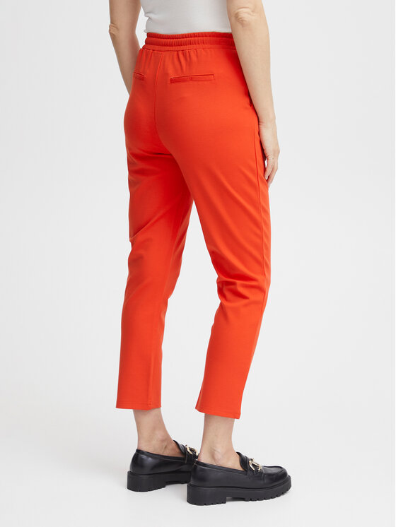 Fransa Fransa Kalhoty z materiálu 20605622 Červená Regular Fit