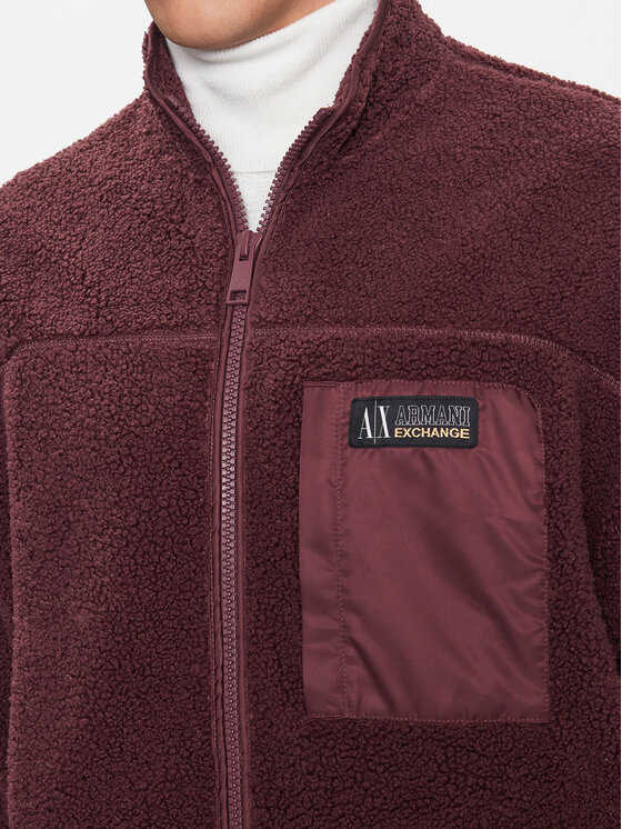Armani Exchange Armani Exchange Fleecejacke 6RZMJD ZJDLZ 14AU Dunkelrot Regular Fit