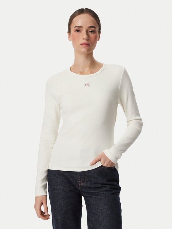 Calvin Klein Jeans Bluza LV047H259G Kremna Regular Fit