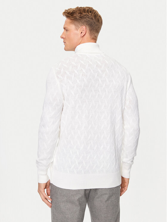 KARL LAGERFELD KARL LAGERFELD Golf 655020 544399 Biały Regular Fit