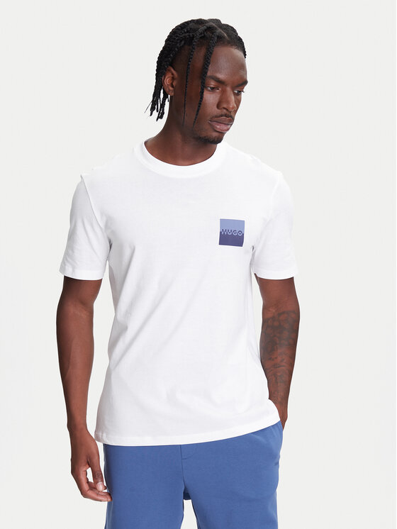 HUGO HUGO Tricou Dapusi 50544458 Alb Regular Fit