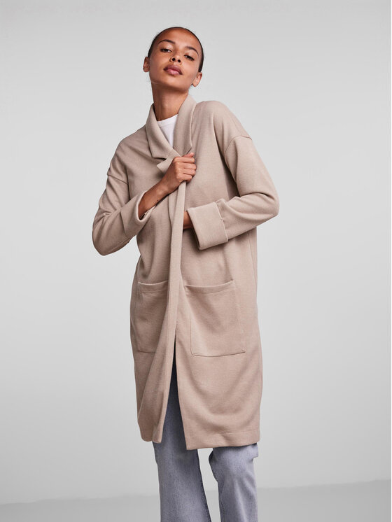 Pieces Prechodný kabát 17090175 Béžová Regular Fit