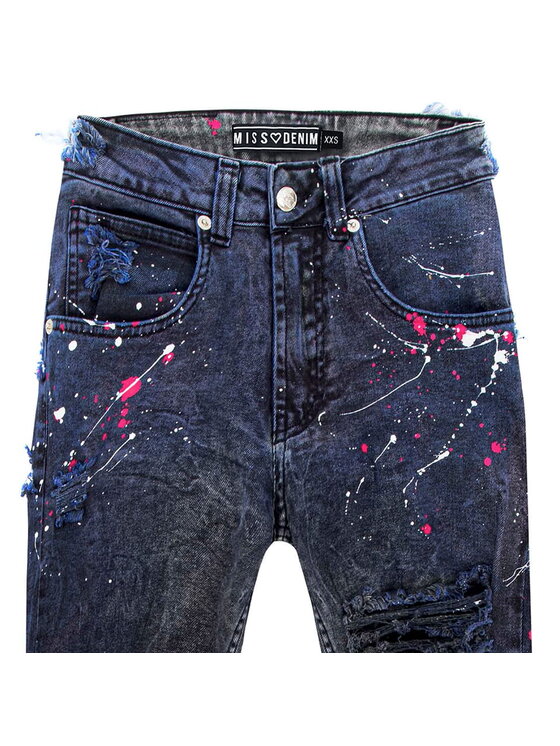 MissDenim MissDenim Jeansy Zip Leg Szary Skinny Fit