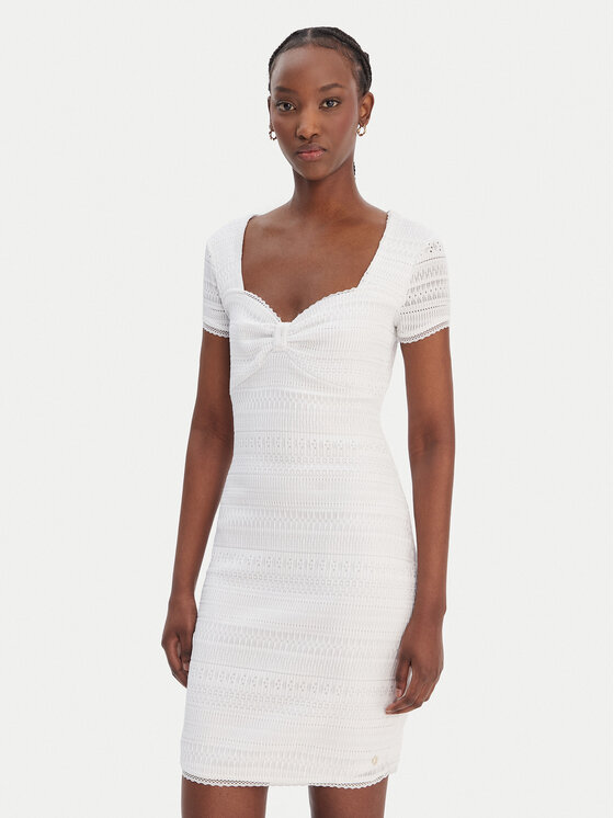 Guess Guess Rochie de zi W6GK15 K2950 Alb Slim Fit
